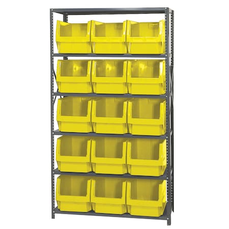 Quantum Storage Systems Magnum Bin Unit,  18 in D x 75 in H x 42 in W,  6 Shelves MSU-533YL